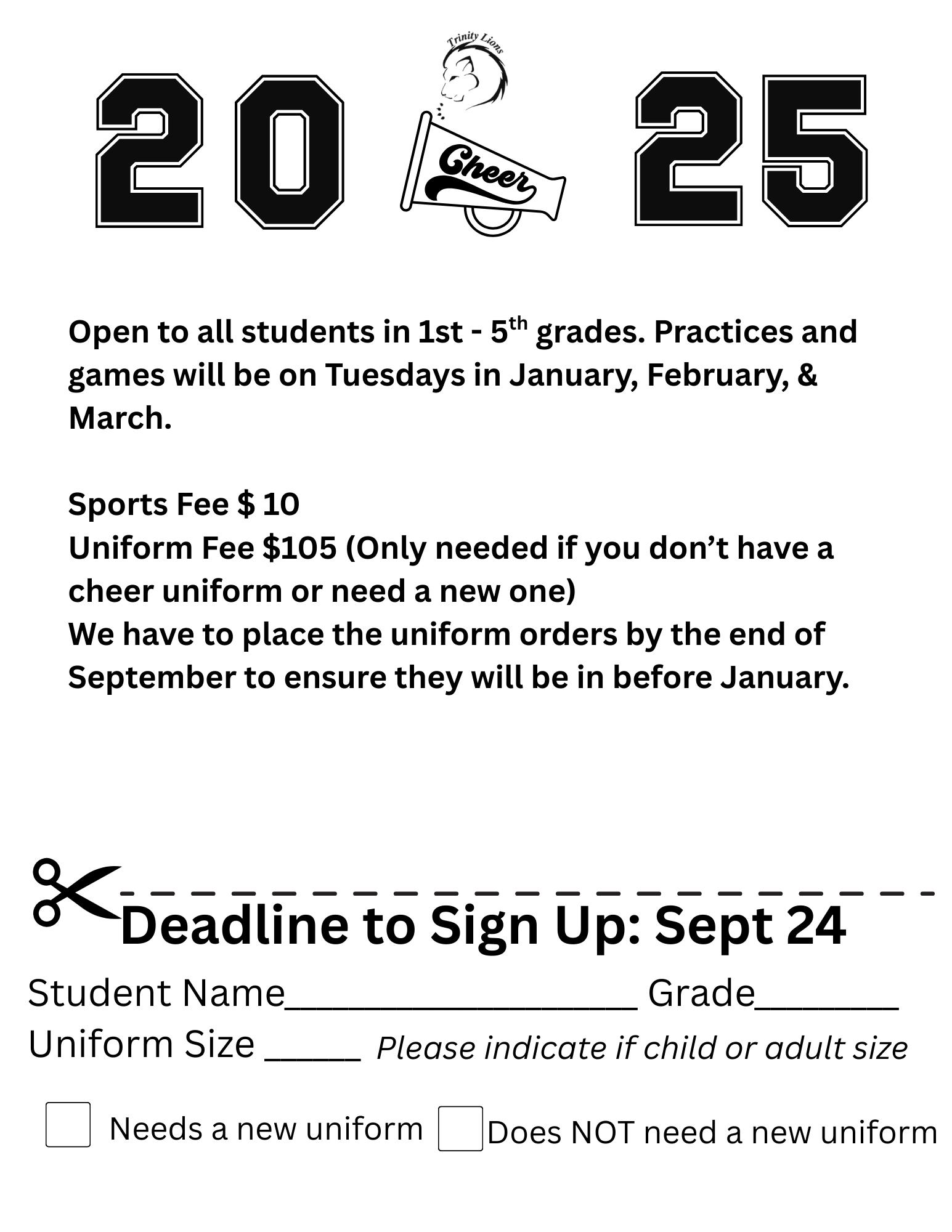 2025 Cheer Sign Up