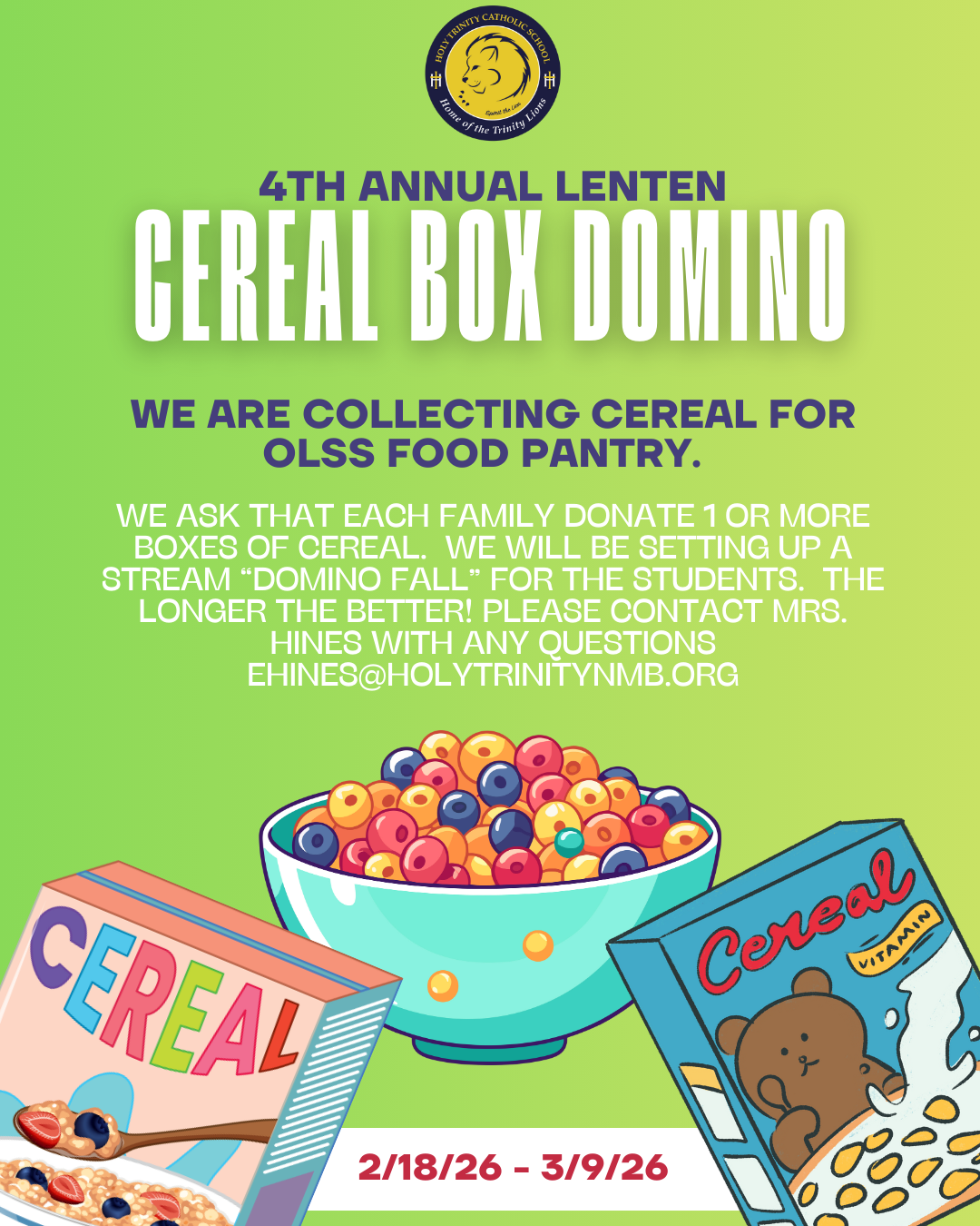 4th Annual Lenten Cereal Box Domino