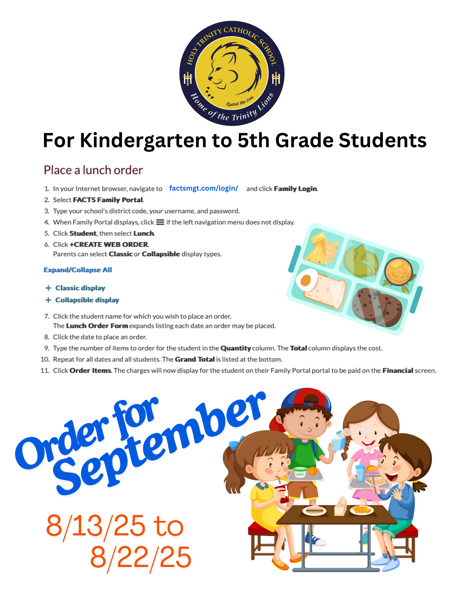 How To Order Hot Lunch Families