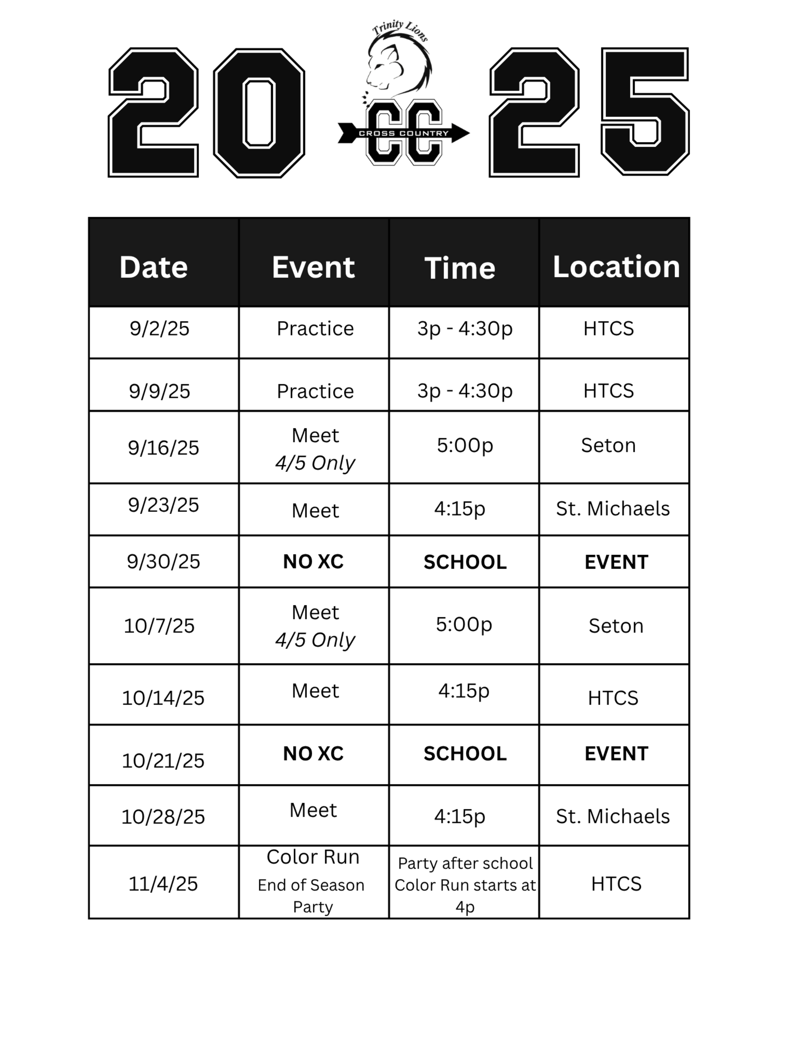 2025 Cross Country