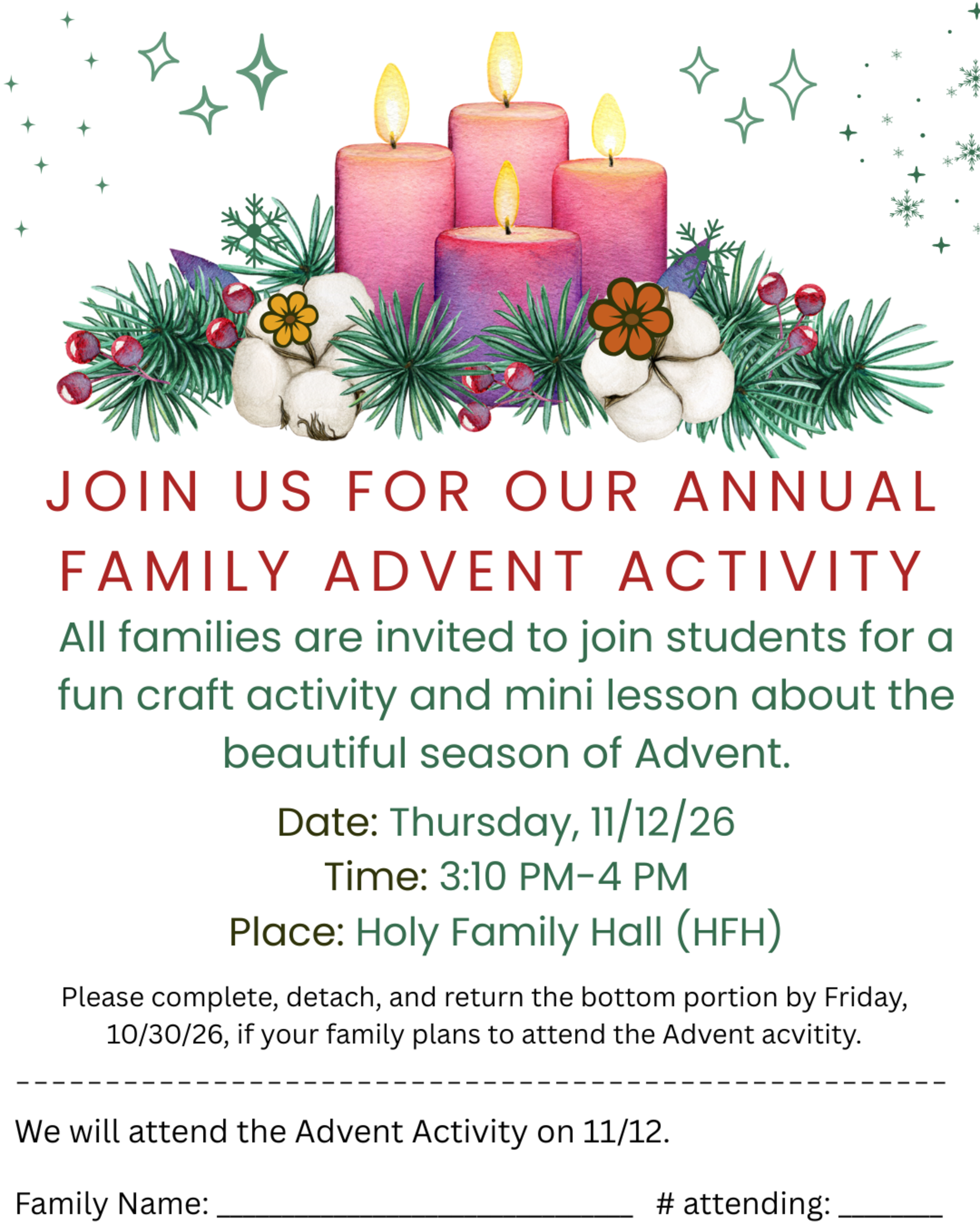 2026 Family Advent Activity