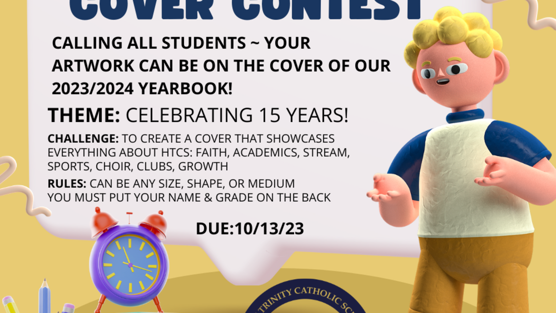 Yellow Blue And Colorful Illustrated Playful Drawing Contest Classroom Announcement